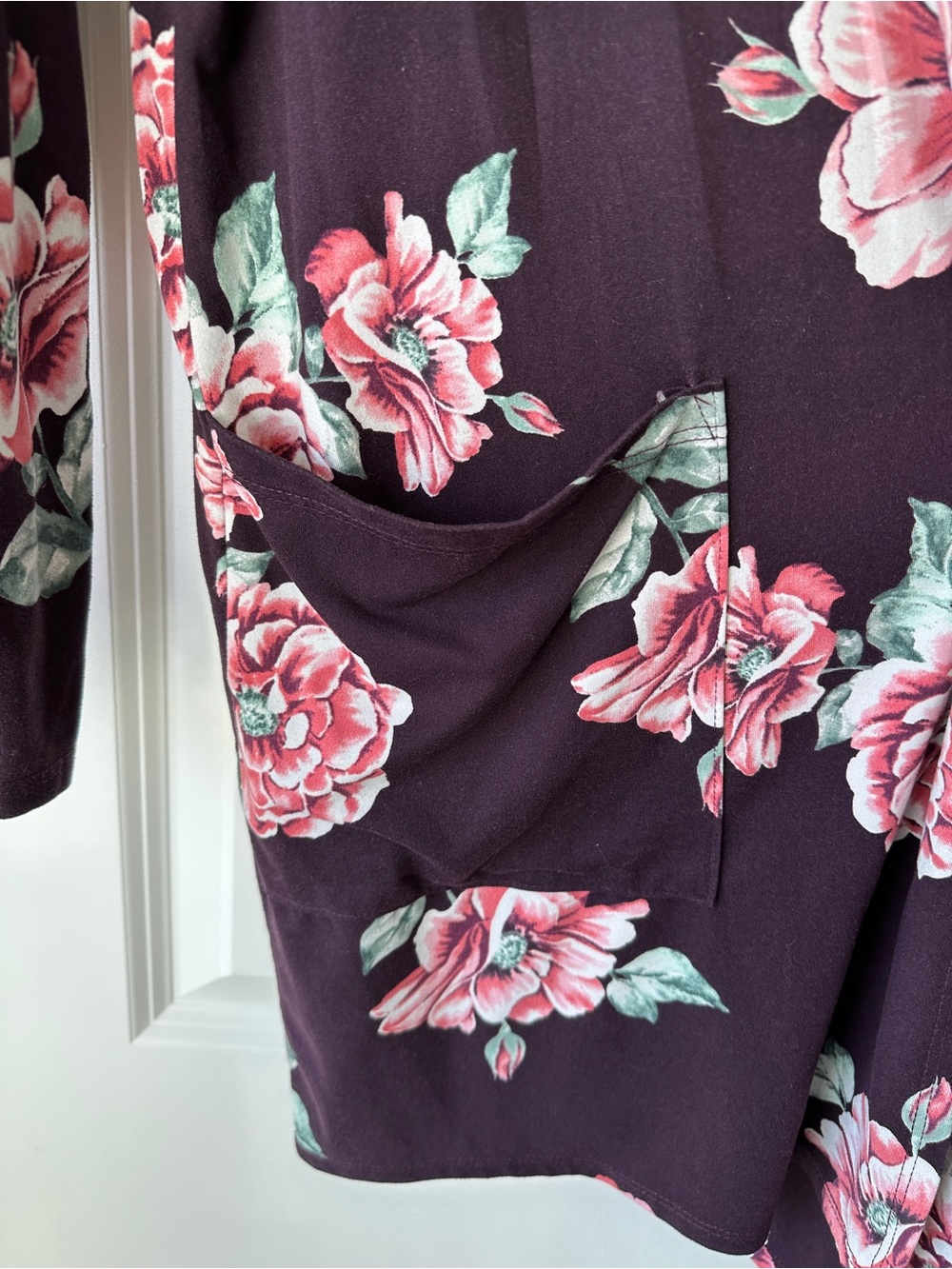 Gilli Womens Purple Floral Kimono Pink Blooms Boho Festival Layering Cardigan - Picture 3 of 6